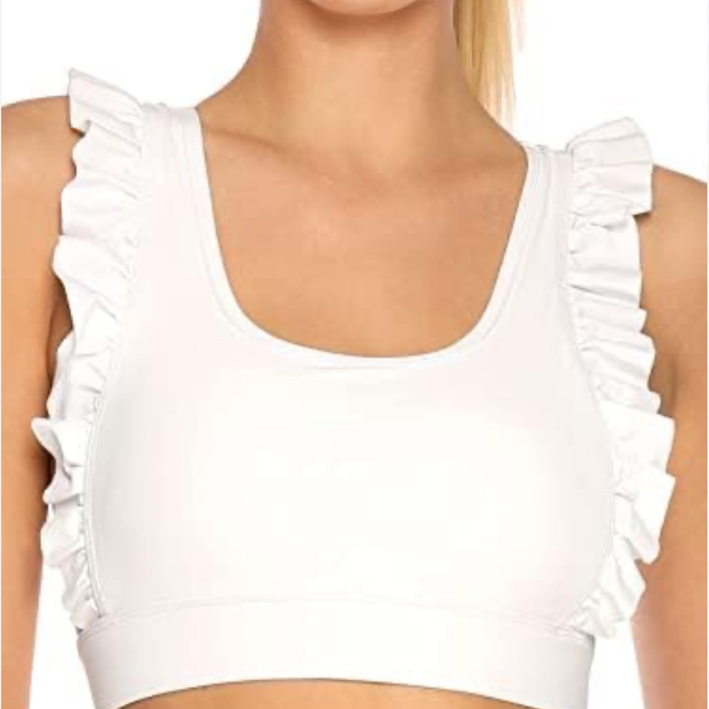 Brand New Free People Small White Ruffles Sanctuary Bra - Picture 5 of 8